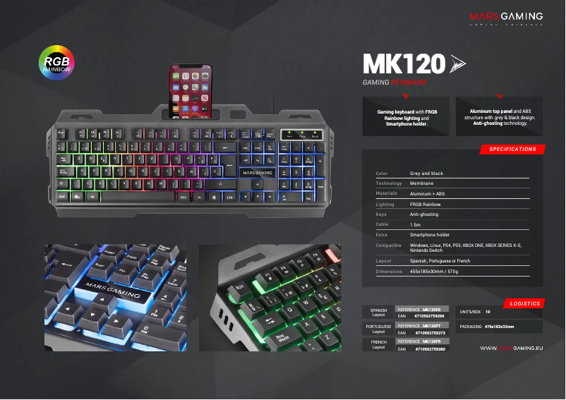 Page n°1 - Fiche technique Mars Gaming MK120