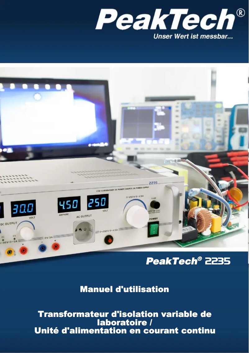 Page n°1 - Manuel utilisateur PeakTech 2235
