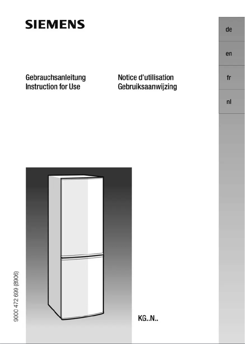 Page n°1 - Manuel utilisateur Siemens KG36NA13