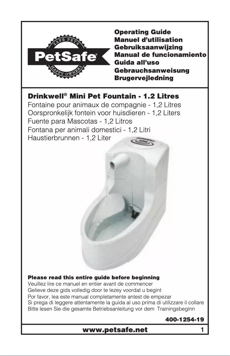 Page n°1 - Manuel utilisateur PetSafe Drinkwell