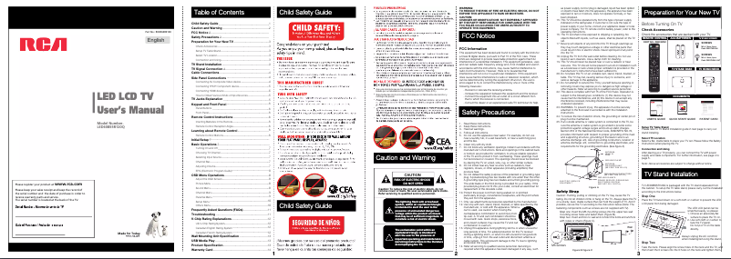 Page 1 de la notice Manuel utilisateur RCA LED60B55R120Q