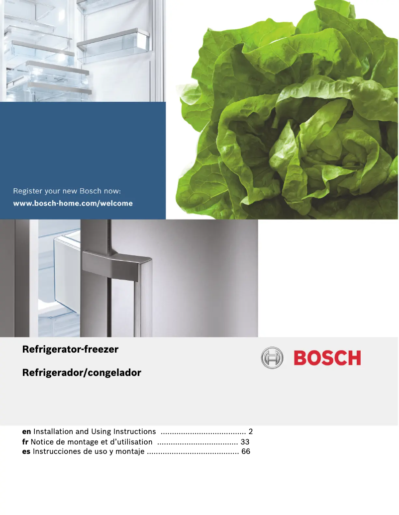 Página 1 del manual Guía de instalación Bosch B36CL81ENW