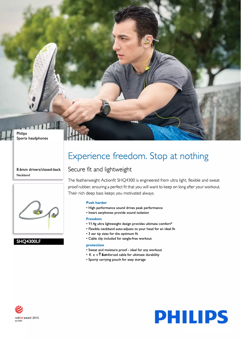 Image de la première page du manuel de l'appareil ActionFit SHQ4300LF