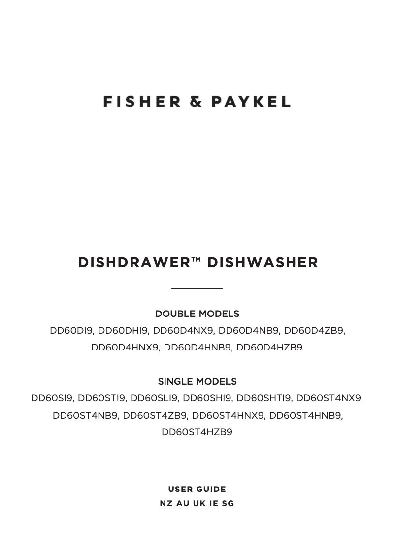 Page n°1 - Manuel utilisateur Fisher & Paykel DD60ST4HZB9