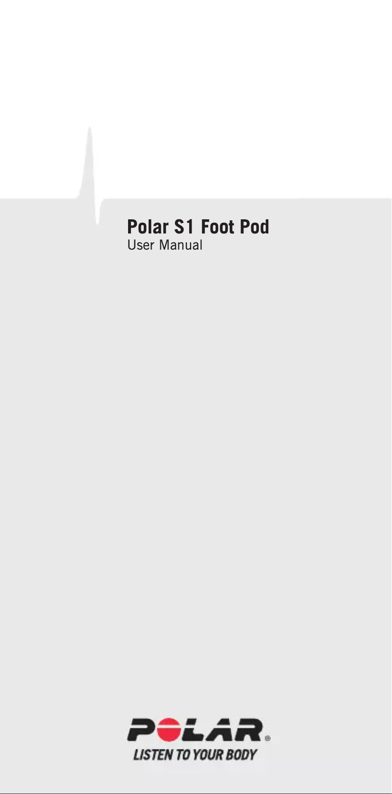 Image de la première page du manuel de l'appareil S1 Foot Pod