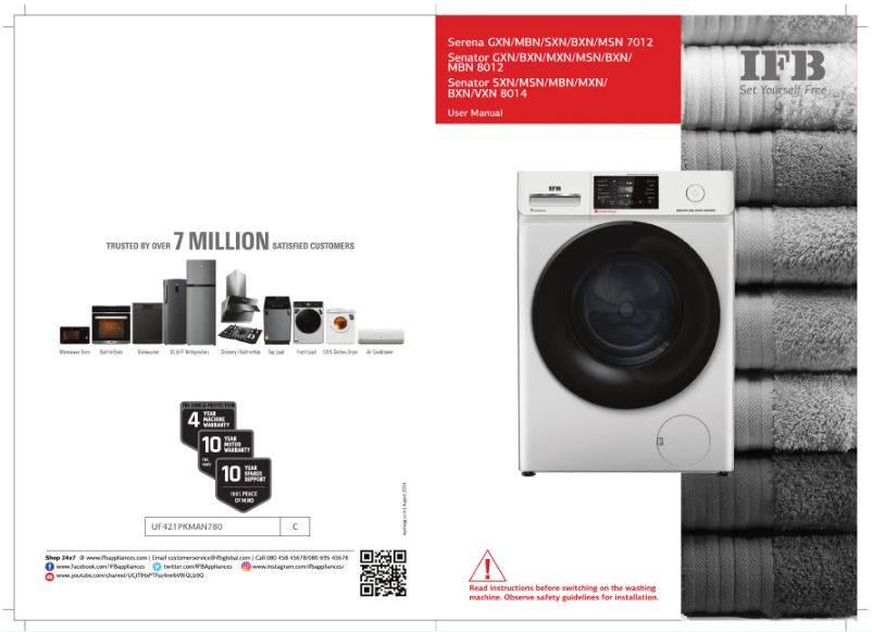Page 1 de la notice Manuel utilisateur IFB Senator SXN 8014