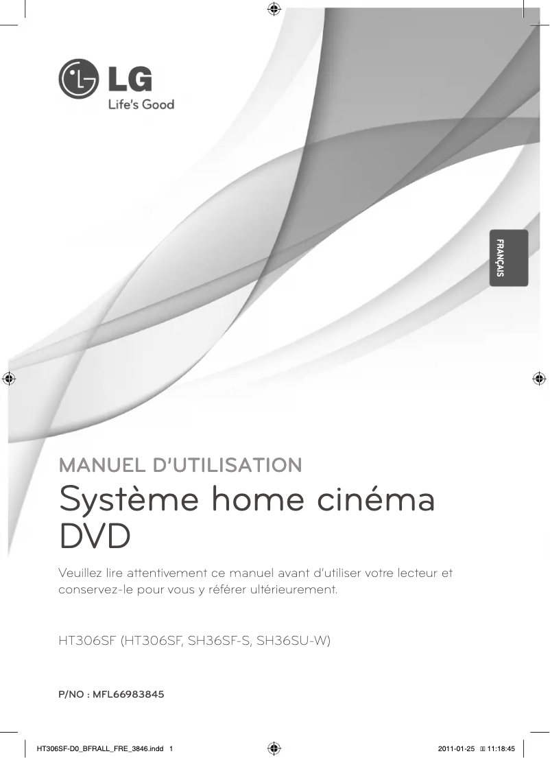 Page 1 de la notice Manuel utilisateur LG HT306SF