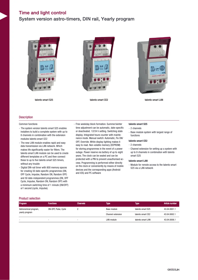 Image de la première page du manuel de l'appareil talento smart CE2