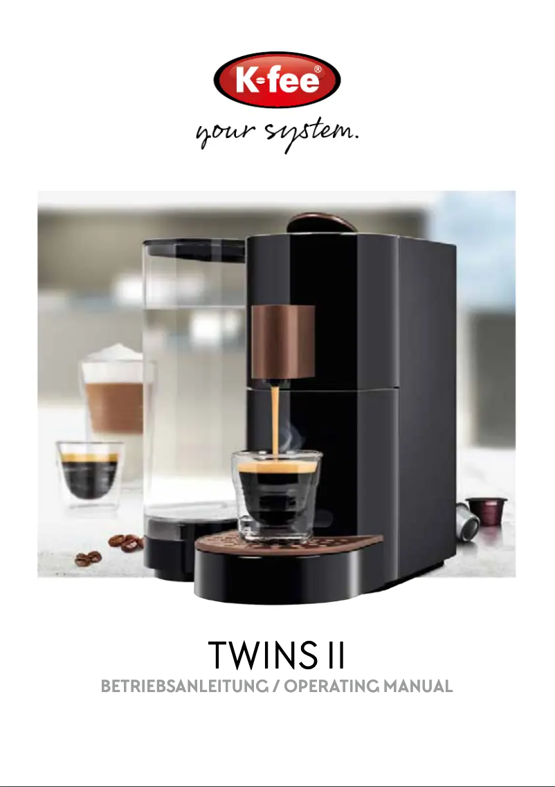 Page n°1 - Manuel utilisateur K-fee Twins II