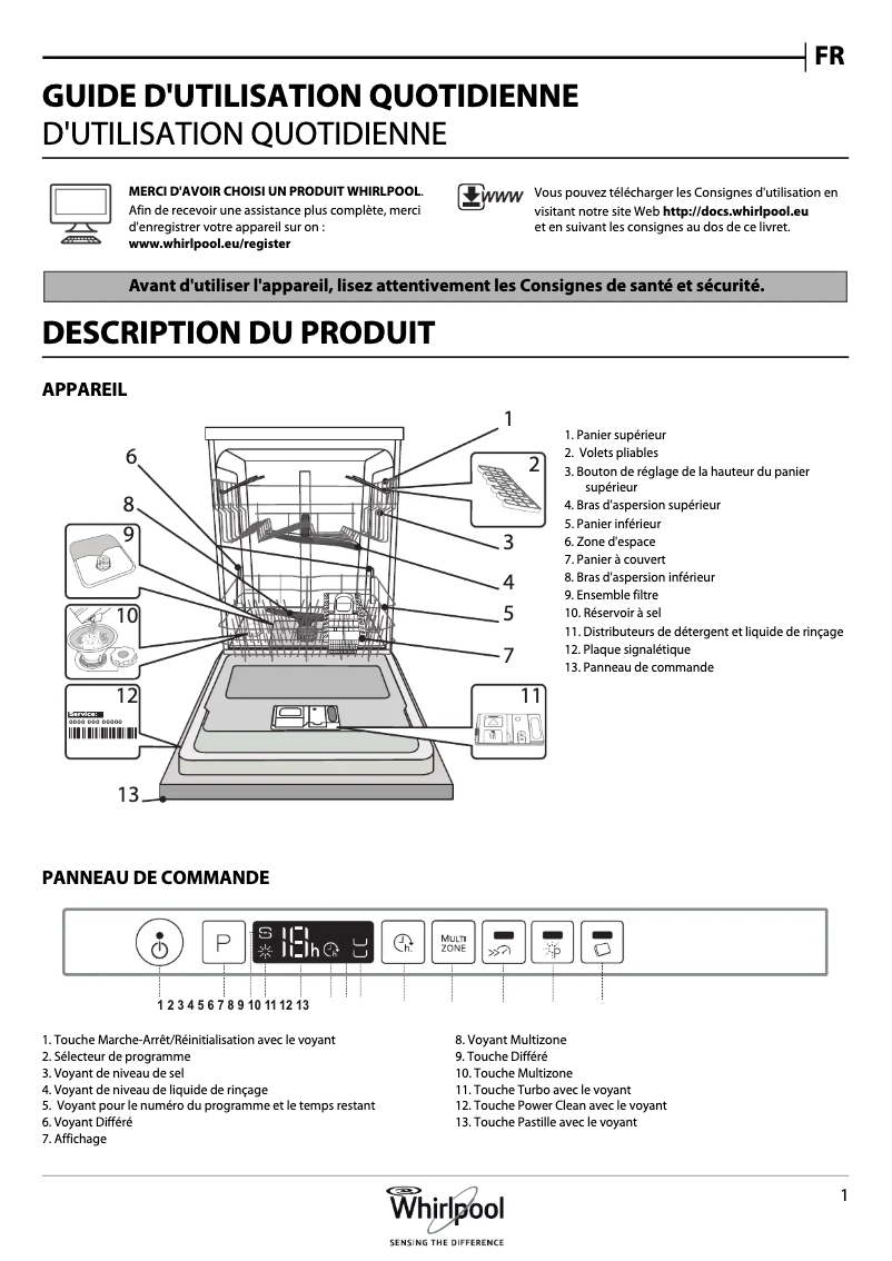 Page 1 de la notice Manuel utilisateur Bauknecht BCIO 3O33 DELS