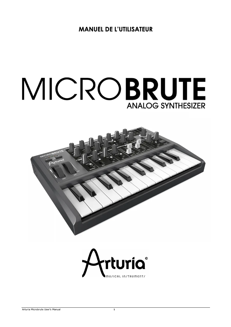 Page n°1 - Manuel utilisateur Arturia MicroBrute