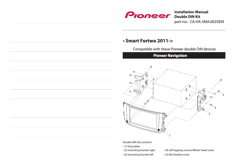 Página 1 del manual Manual de usuario Pioneer CA-HM-SMA.002OEM