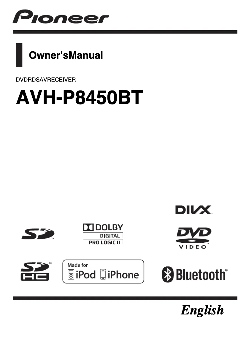 Page 1 de la notice Manuel utilisateur Pioneer AVH-P8450BT