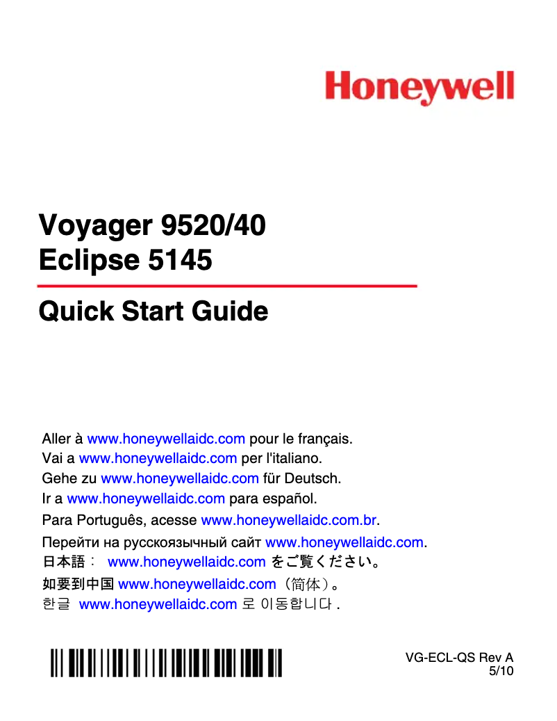 Page n°1 - Manuel utilisateur Honeywell MS9540