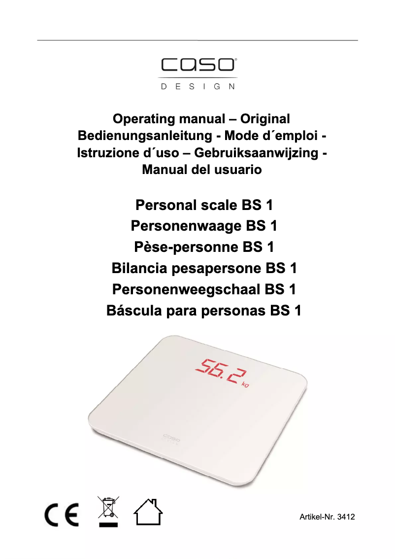 Page 1 de la notice Manuel utilisateur Caso BS1