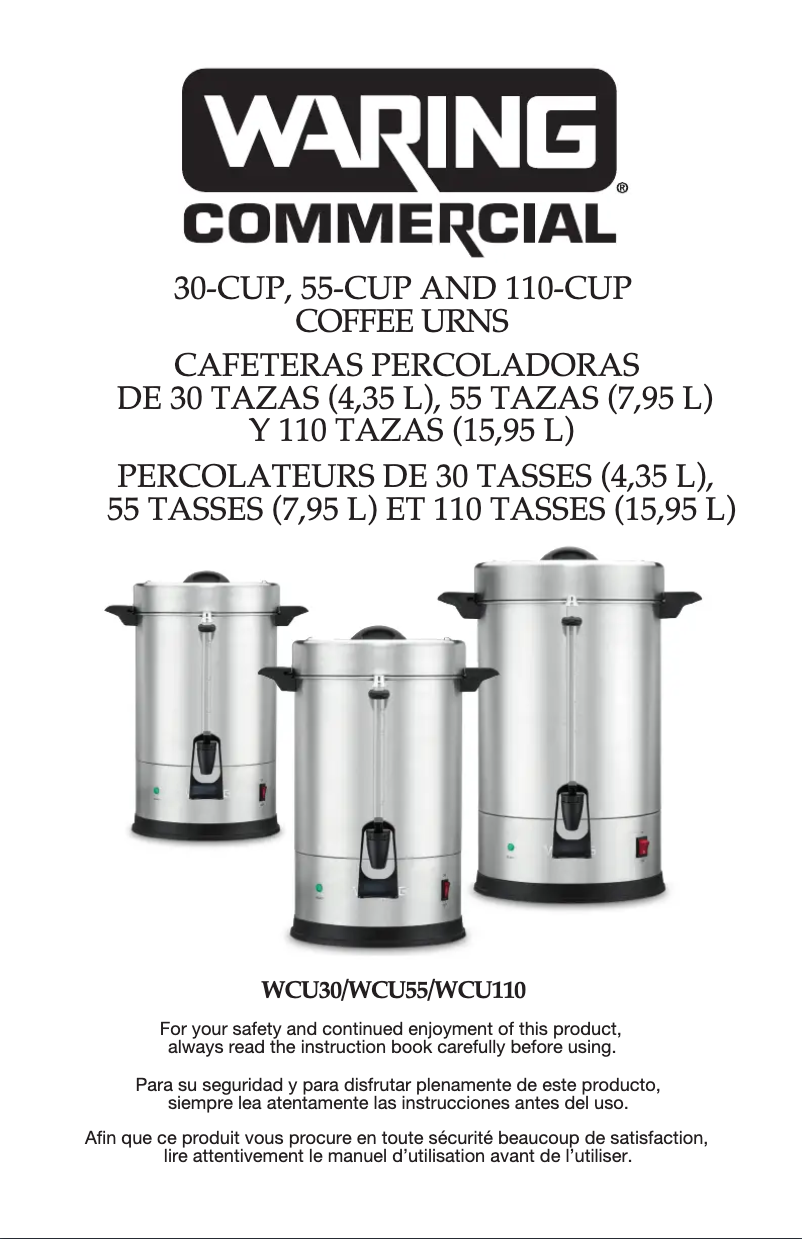 Page n°1 - Instructions / montage Waring Commercial WCU55