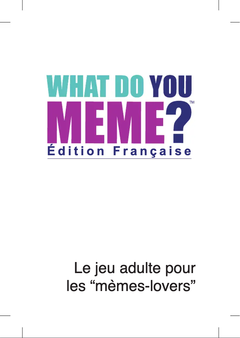 Page 1 de la notice Manuel utilisateur MEGABLEU What Do You Meme?