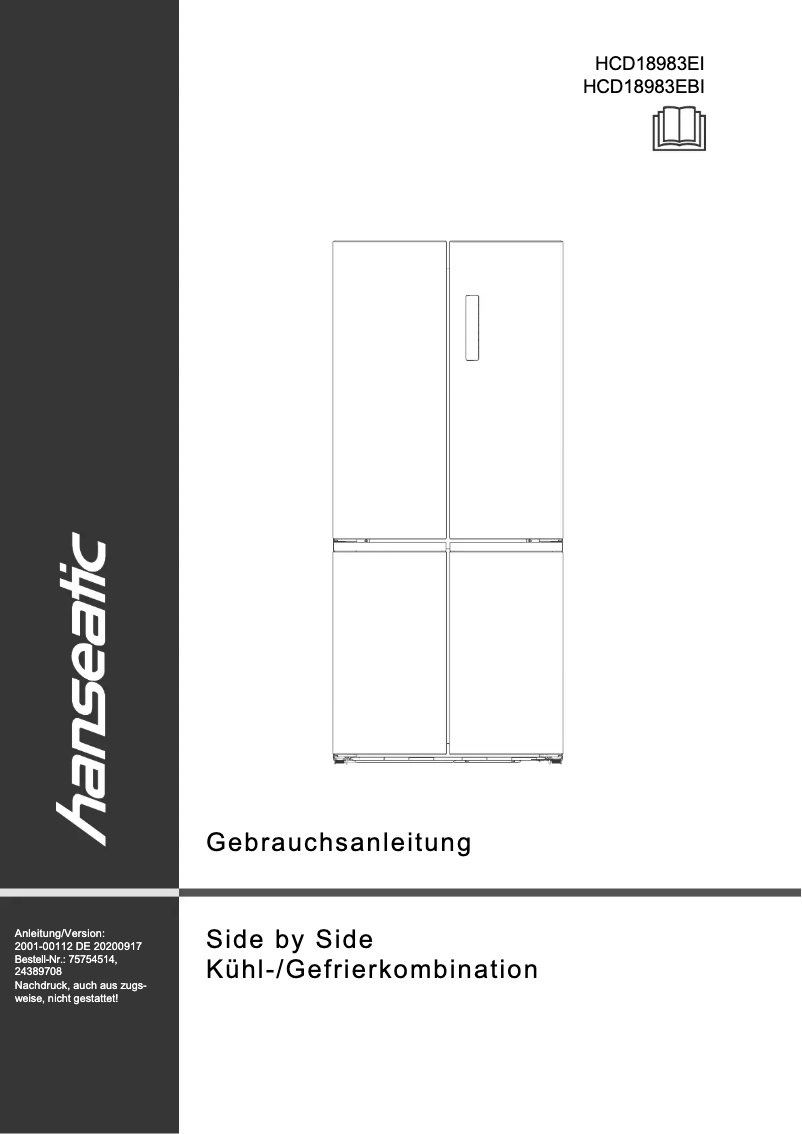 Página 1 del manual Manual de usuario Hanseatic HCD18983EI