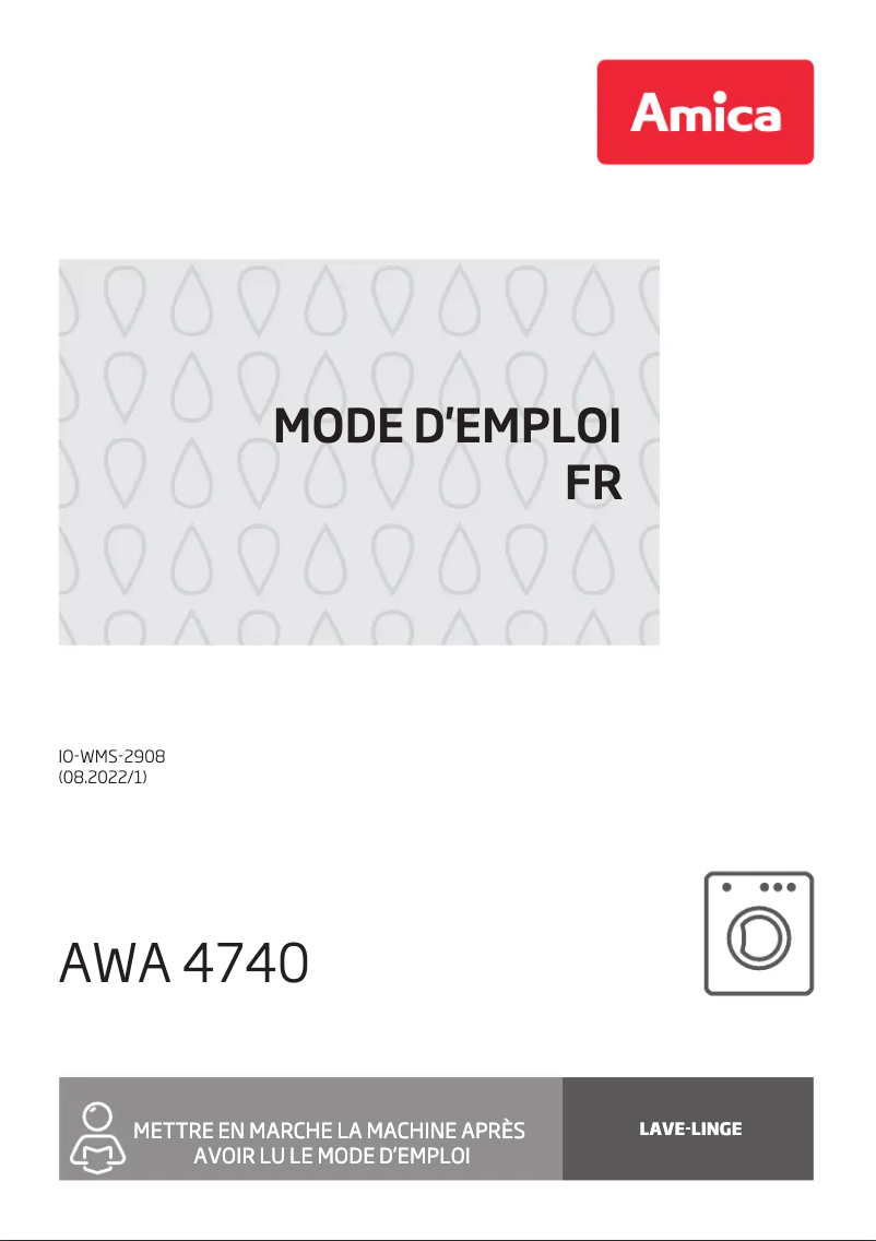 Page 1 of the manual User Manual Amica AWA 4740