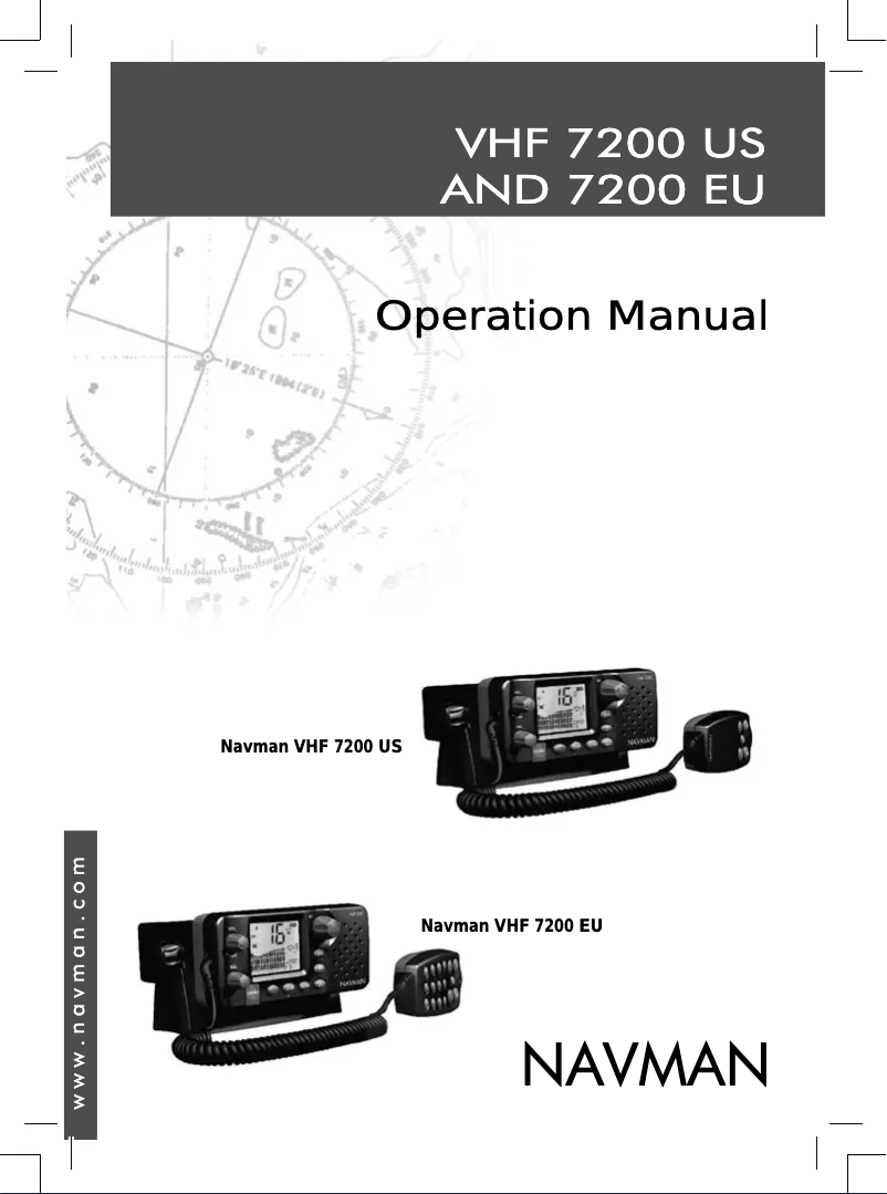 Image de la première page du manuel de l'appareil VHF 7200 US