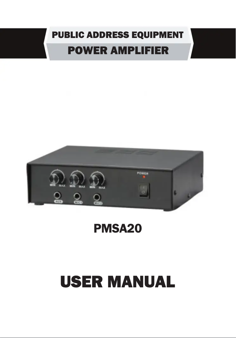 Page n°1 - Manuel utilisateur Pyle PMSA20