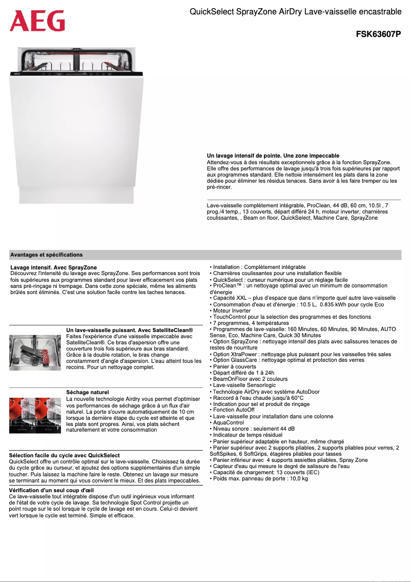 Image de la première page du manuel de l'appareil FSK63607P