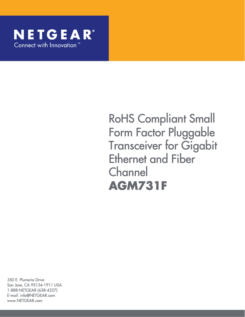 Page n°1 - Manuel utilisateur Netgear AGM731F