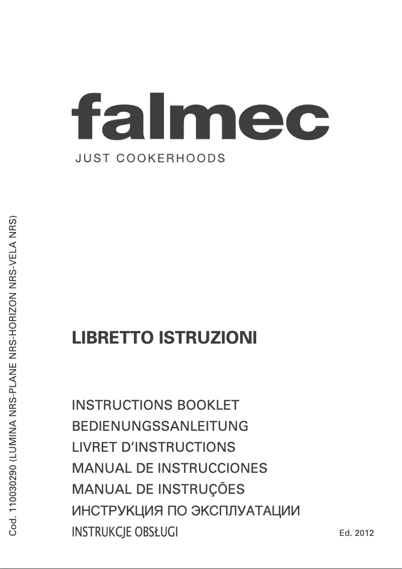 Page 1 de la notice Manuel utilisateur Falmec Vela NRS