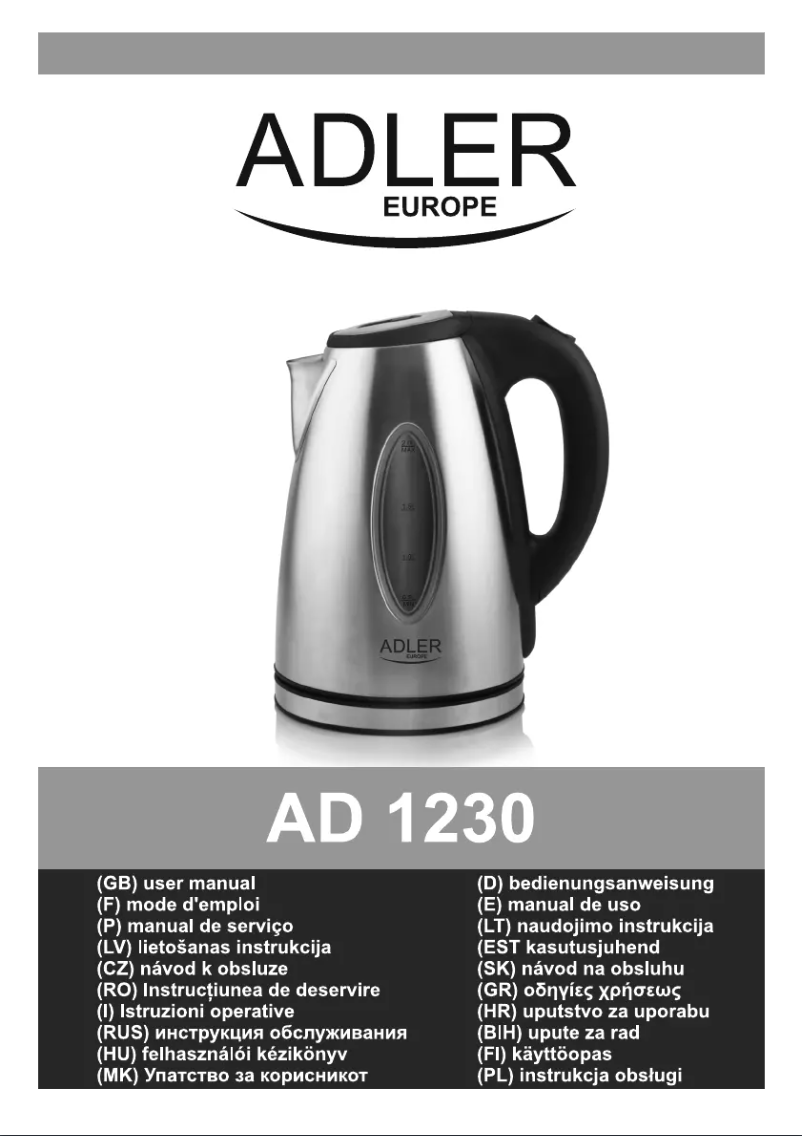 Image de la première page du manuel de l'appareil AD 1230