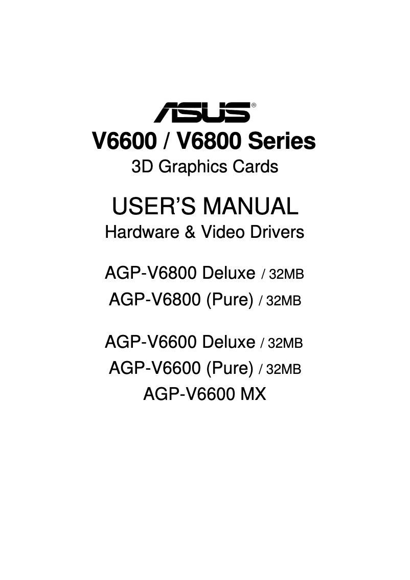 Image de la première page du manuel de l'appareil AGP-V6600 Deluxe (32M)