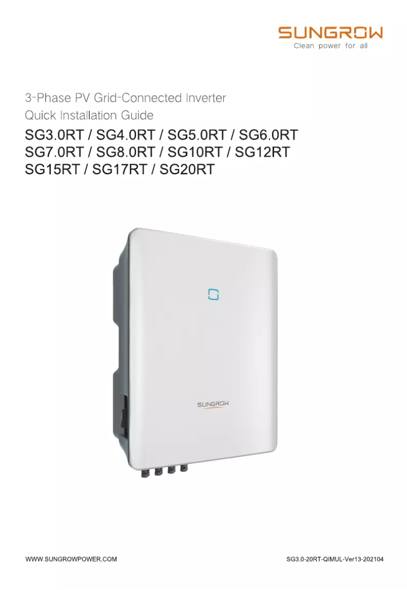 Image de la première page du manuel de l'appareil SG8.0RT