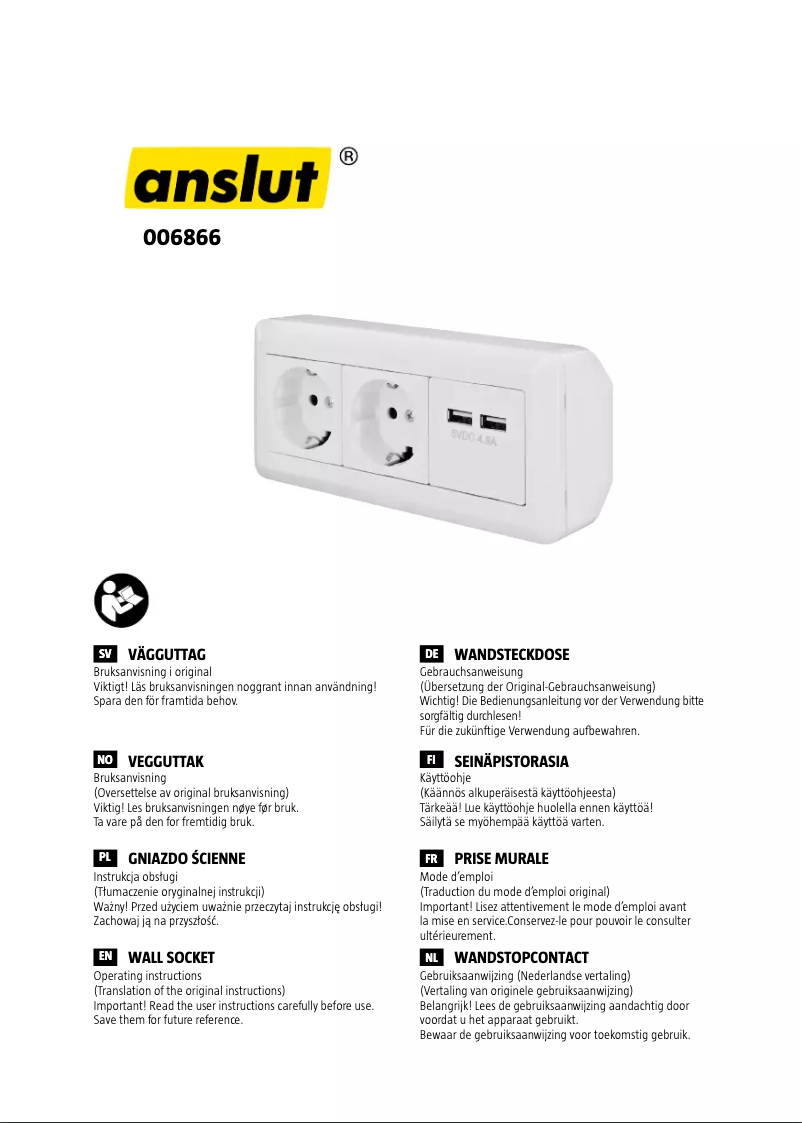Page n°1 - Manuel utilisateur Anslut 006866