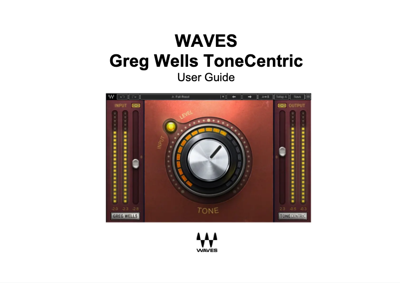 Page n°1 - Manuel utilisateur Waves Greg Wells ToneCentric