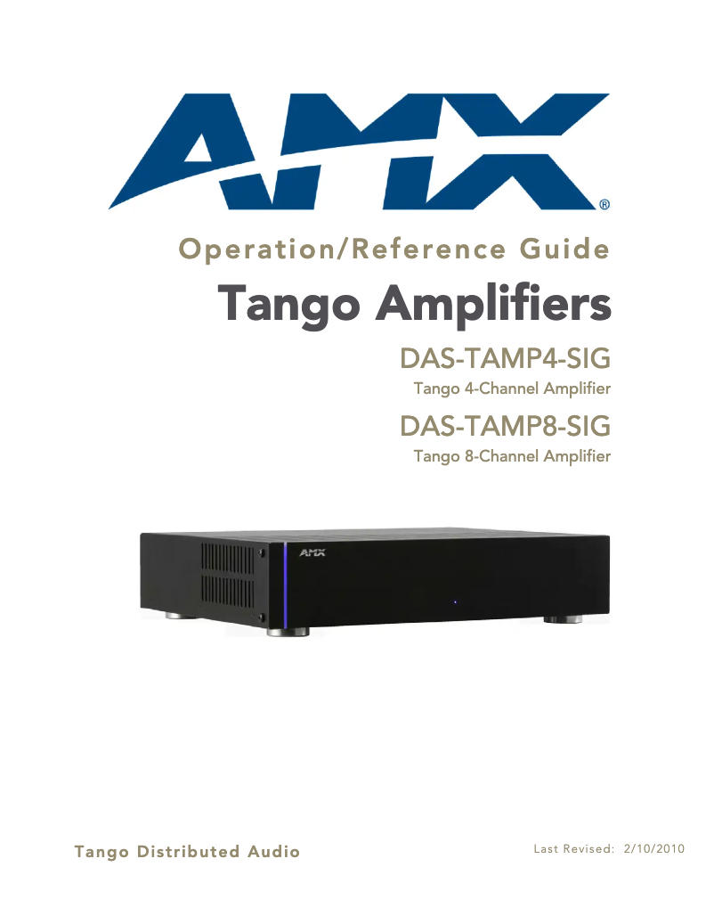 Page n°1 - Manuel utilisateur AMX DAS-TAMP4-SIG