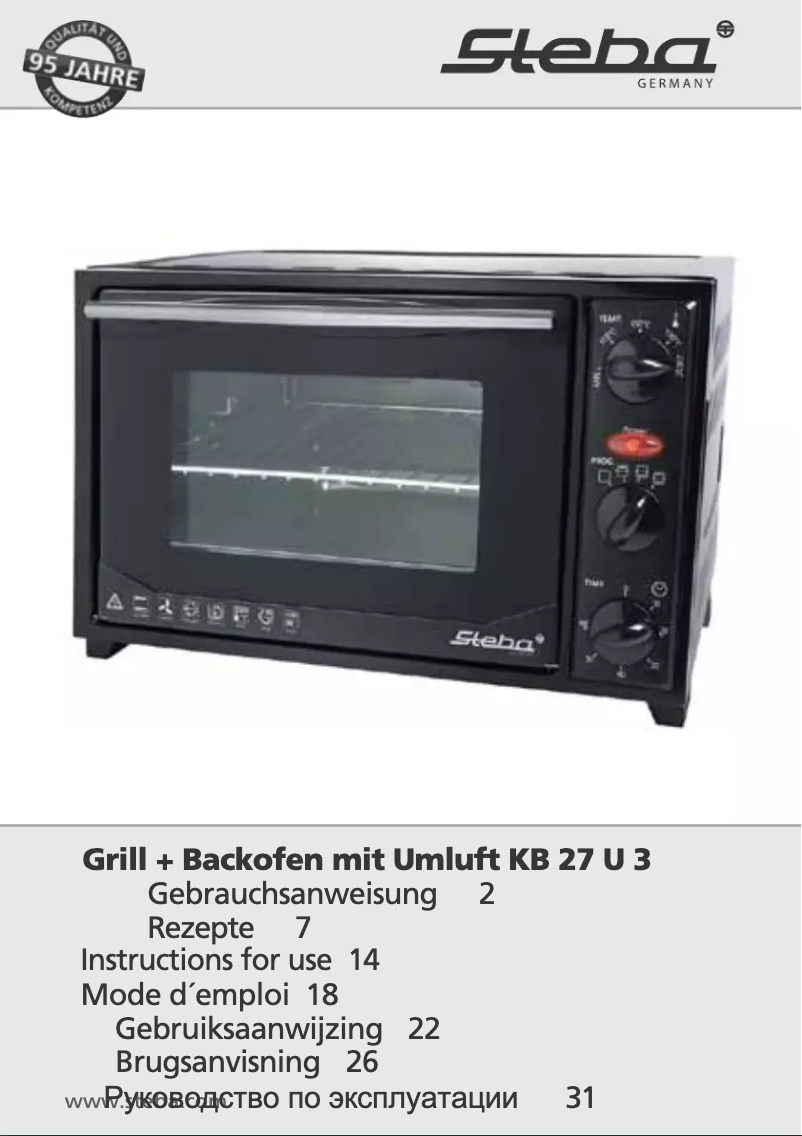 Page n°1 - Manuel utilisateur Steba KB 27 U.3