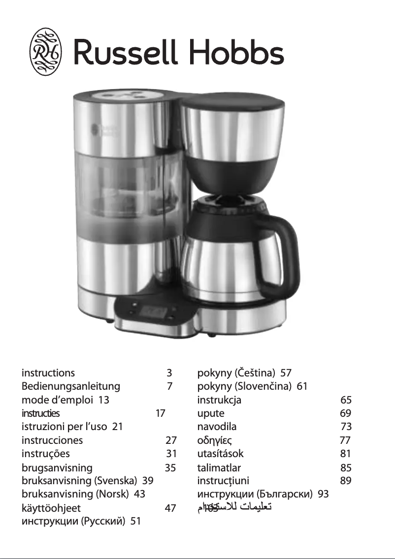 Página 1 del manual Manual de usuario Russell Hobbs Clarity 20771-56