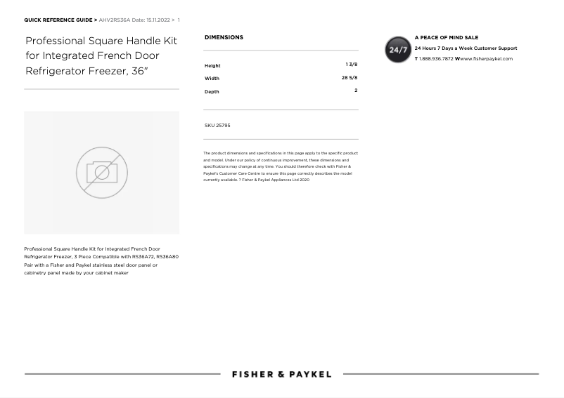 Image de la première page du manuel de l'appareil AHV2RS36A