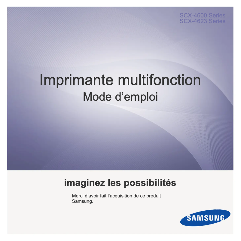 Page 1 de la notice Manuel utilisateur Samsung SCX-4623F