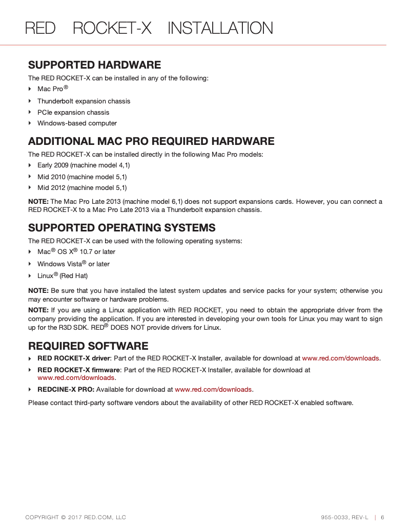 Image de la première page du manuel de l'appareil RED ROCKET-X