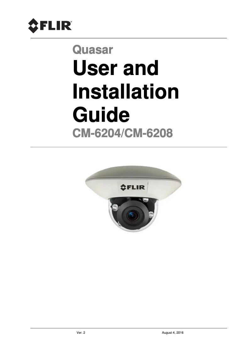 Page 1 de la notice Manuel utilisateur FLIR Quasar CM-6204