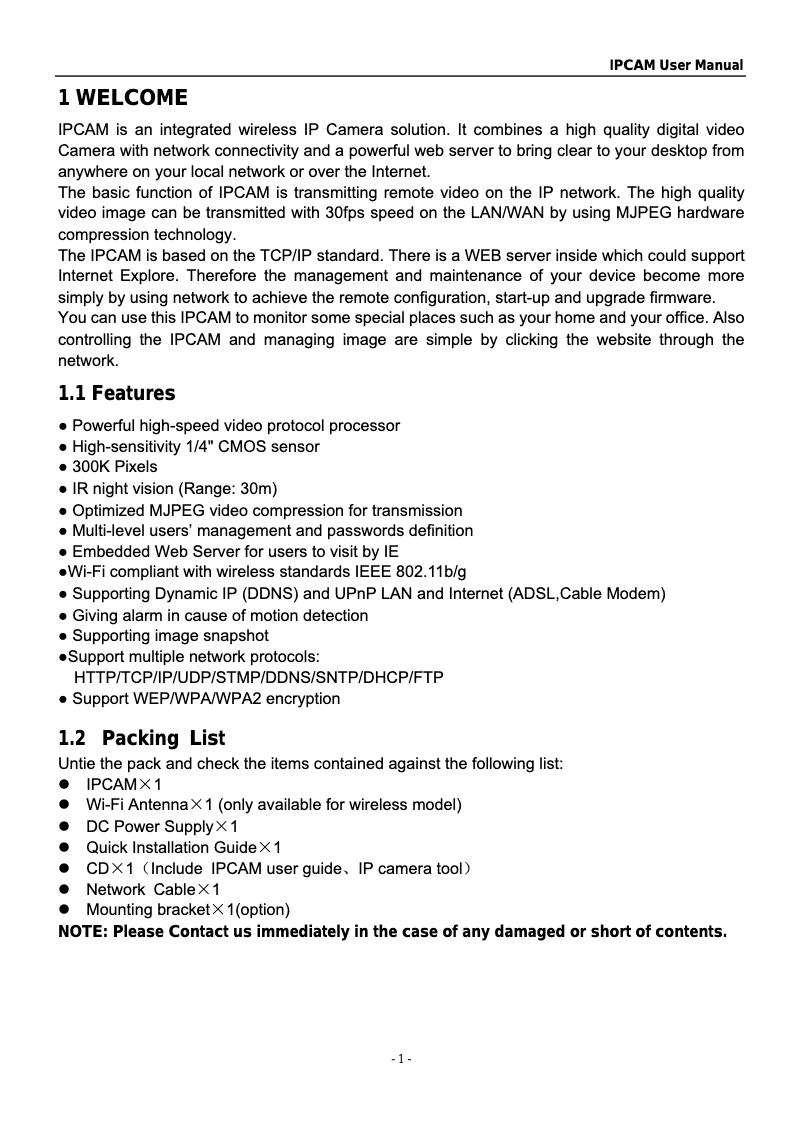 Página 1 del manual Manual de usuario Wanscam Foscam FI 8905W