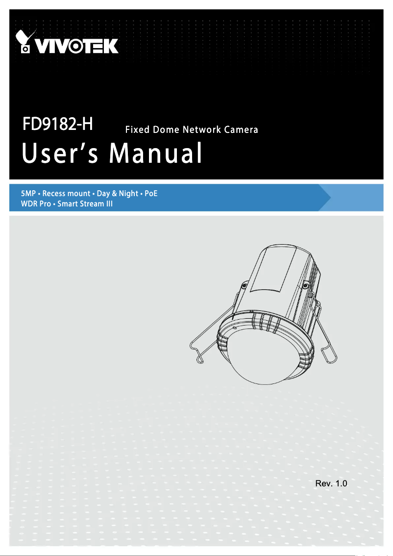 Page 1 de la notice Manuel utilisateur Vivotek FD9182-H