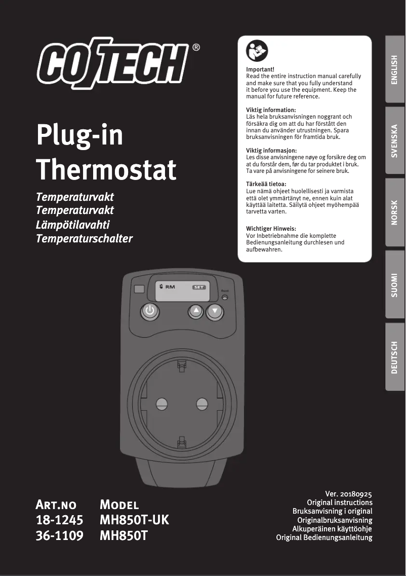 Página 1 del manual Manual de usuario Cotech MH850T
