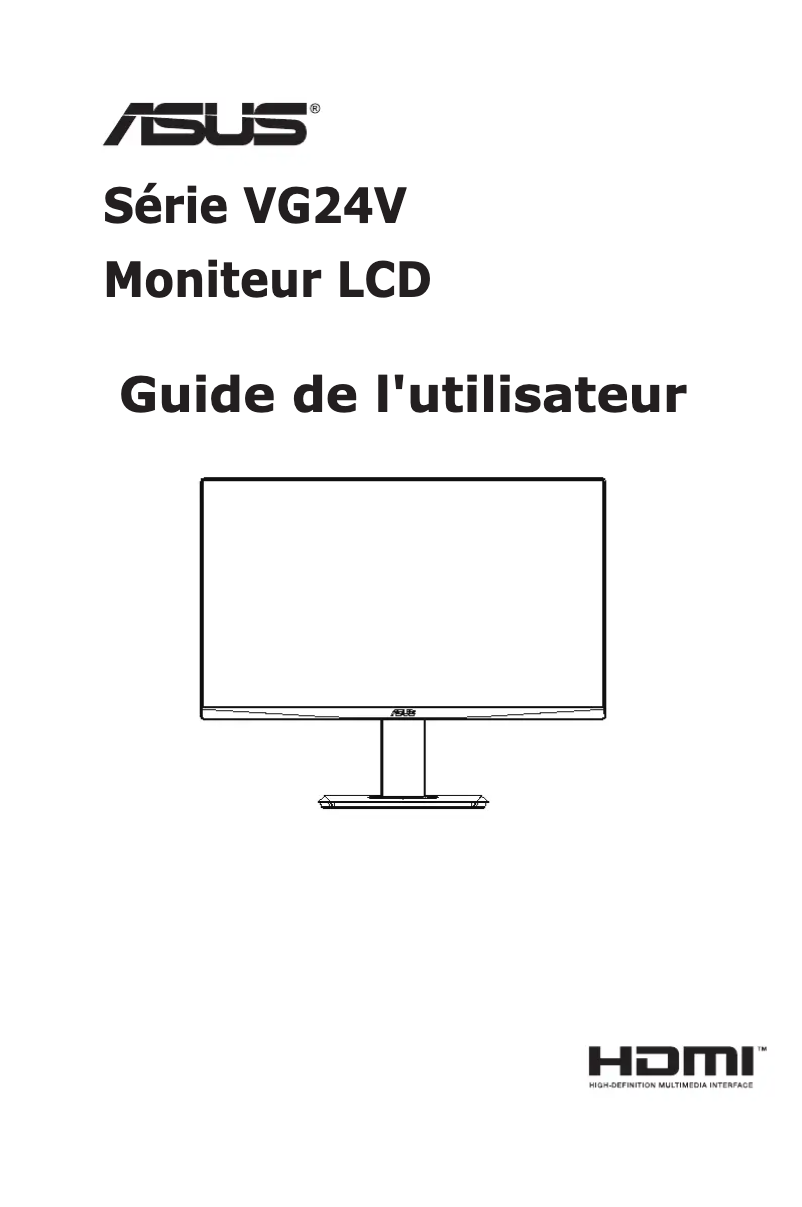 Page 1 de la notice Manuel utilisateur Asus TUF Gaming VG24VQR