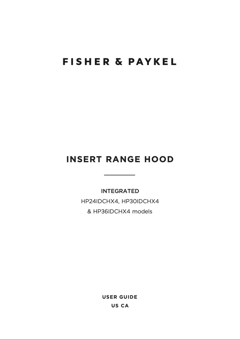 Page 1 de la notice Manuel utilisateur Fisher & Paykel HP36IDCHX4