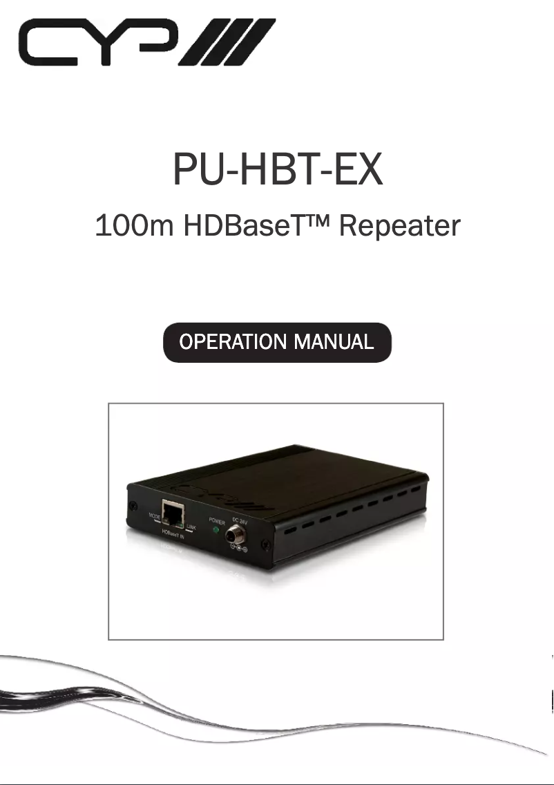 Page n°1 - Manuel utilisateur CYP PU-HBT-EX