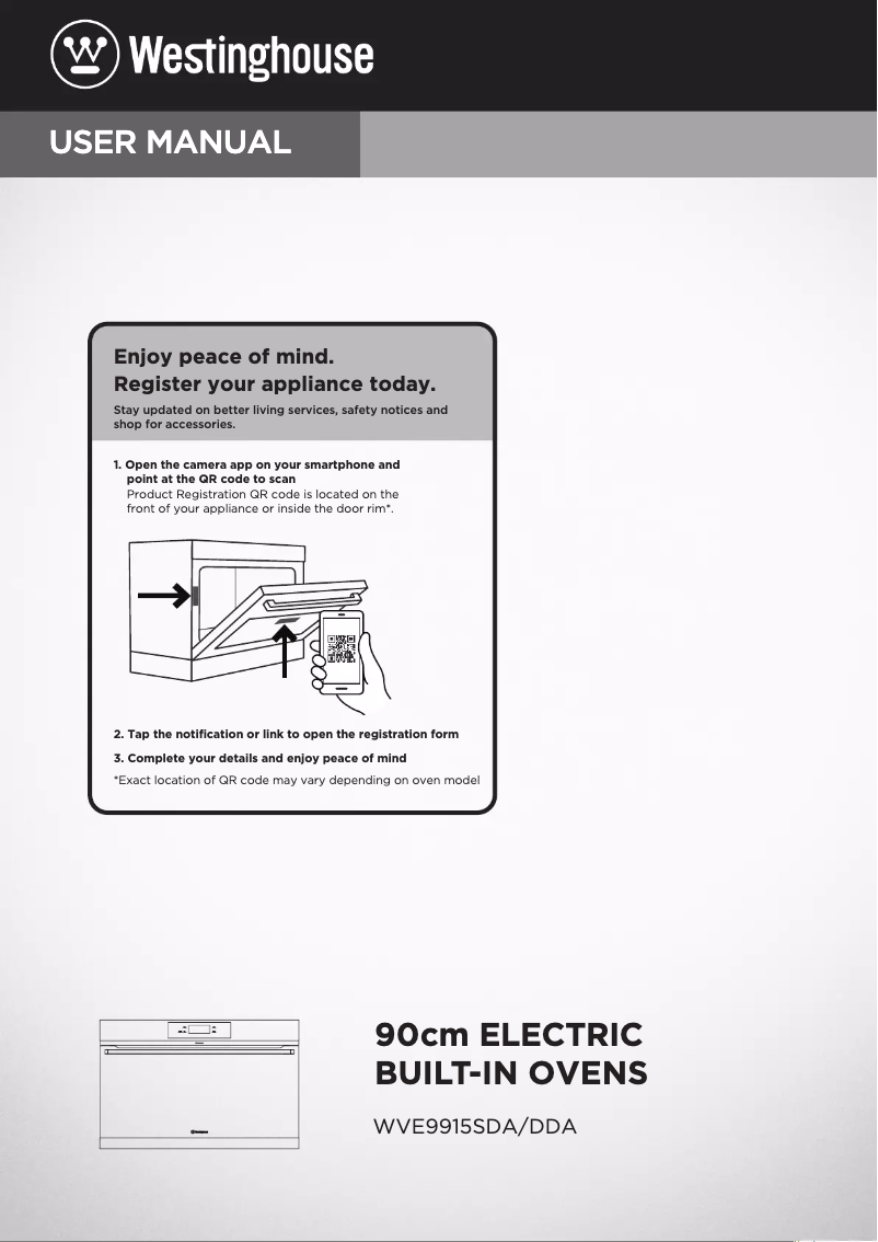 Page 1 de la notice Manuel utilisateur Westinghouse WVE9915DDA