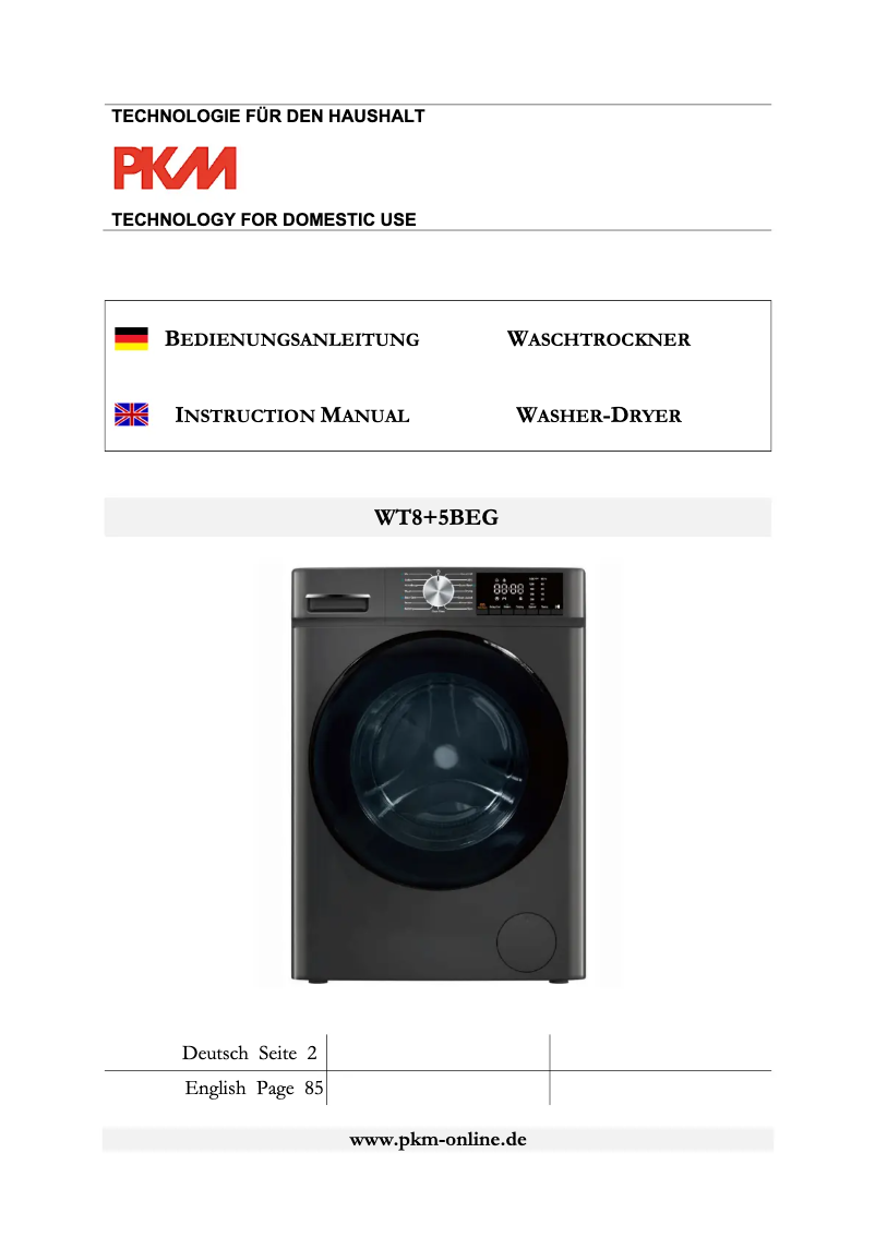 Image de la première page du manuel de l'appareil WT8+5BEG