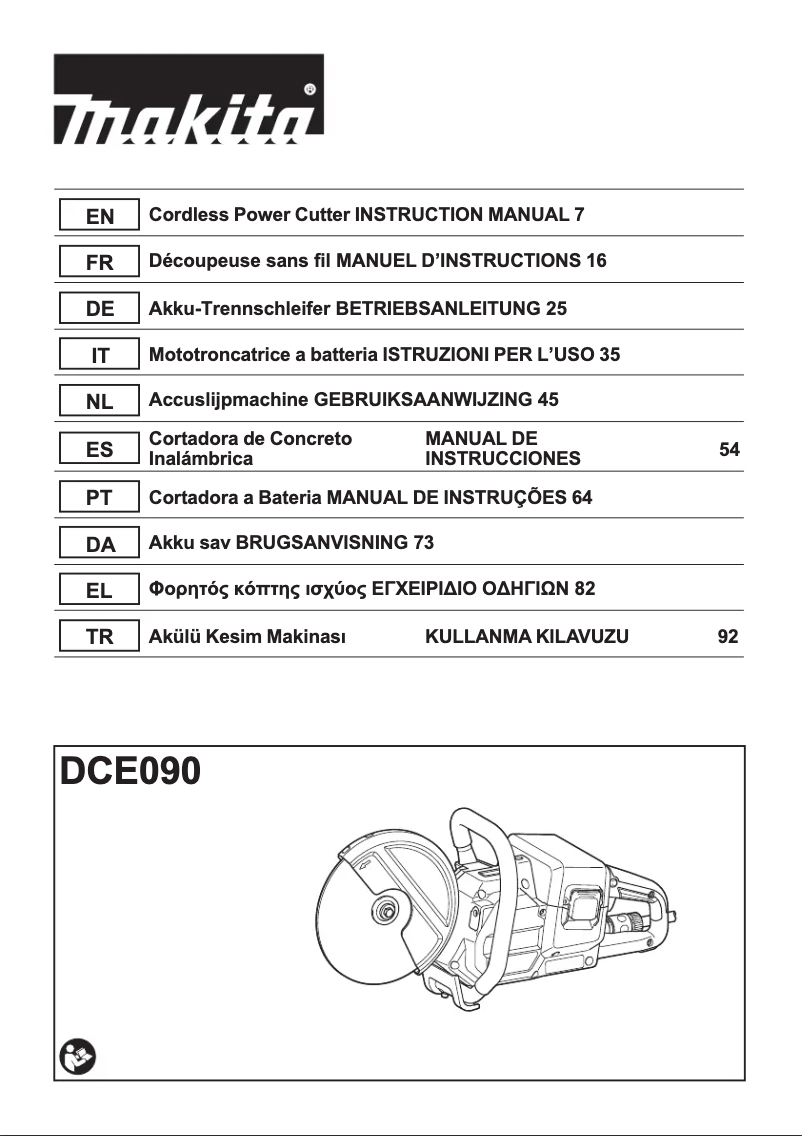 Page n°1 - Manuel utilisateur Makita DCE090