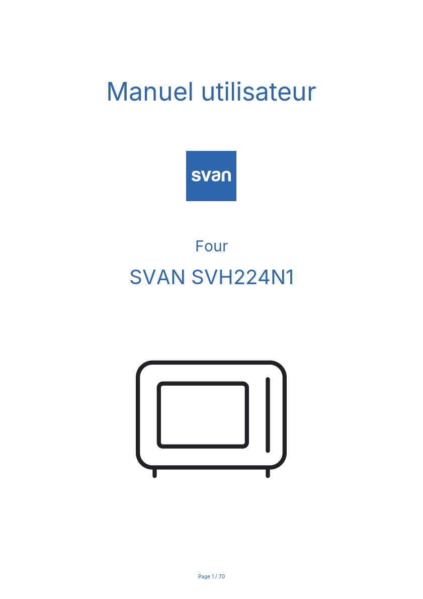 Page n°1 - Manuel utilisateur SVAN SVH224N1
